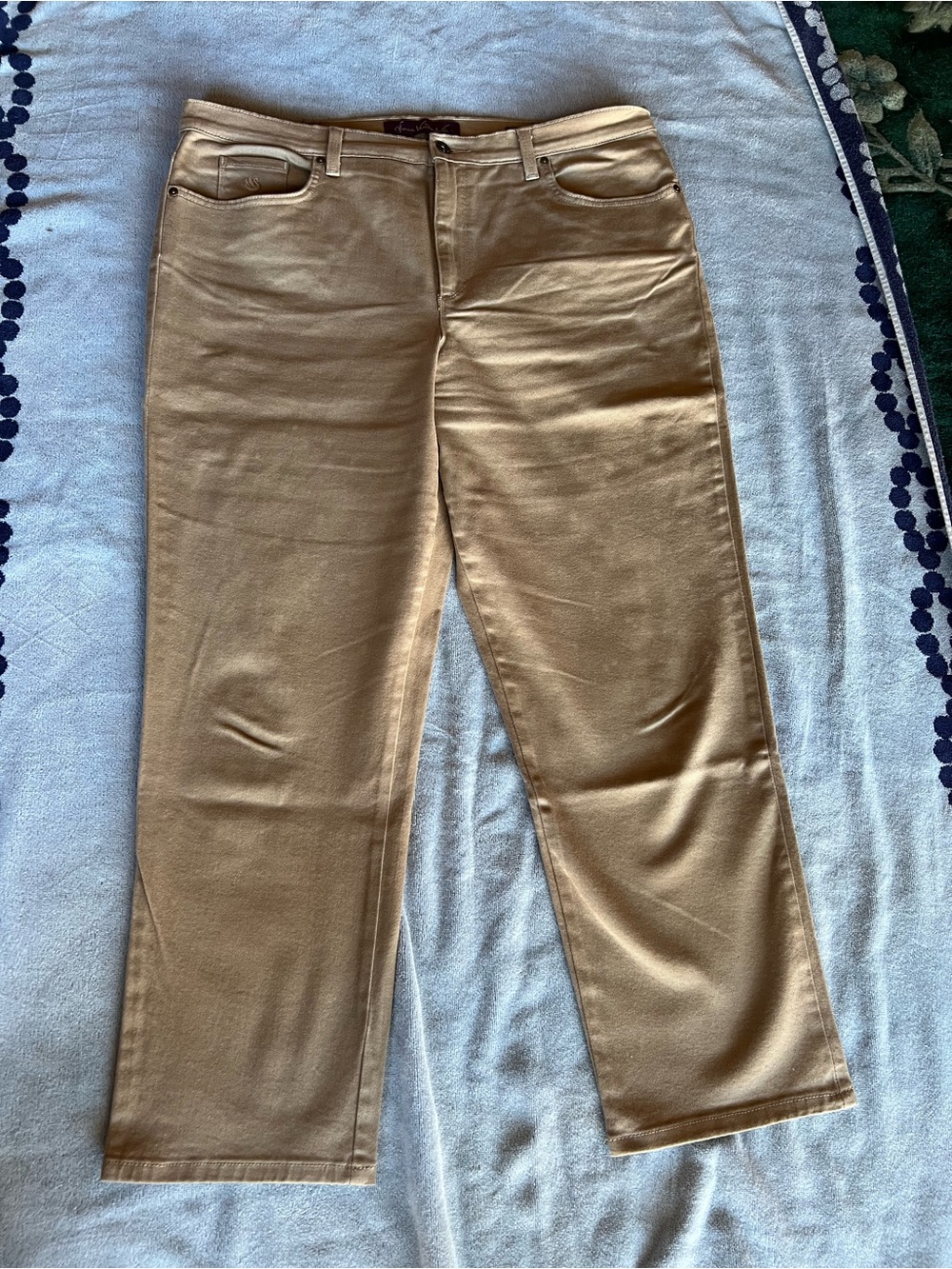 Gloria Vanderbilt Amanda Tan Khaki Pants with Deep Plum Label